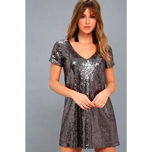 Lulus Light Up the Night Sequin Shift Dress NWT Small Party Holiday Dress